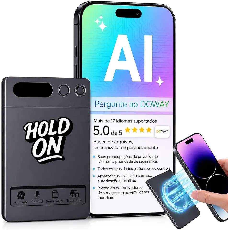 Gravador De Voz Com IA Inteligencia Artificial 64gb Chatgpt Cinza