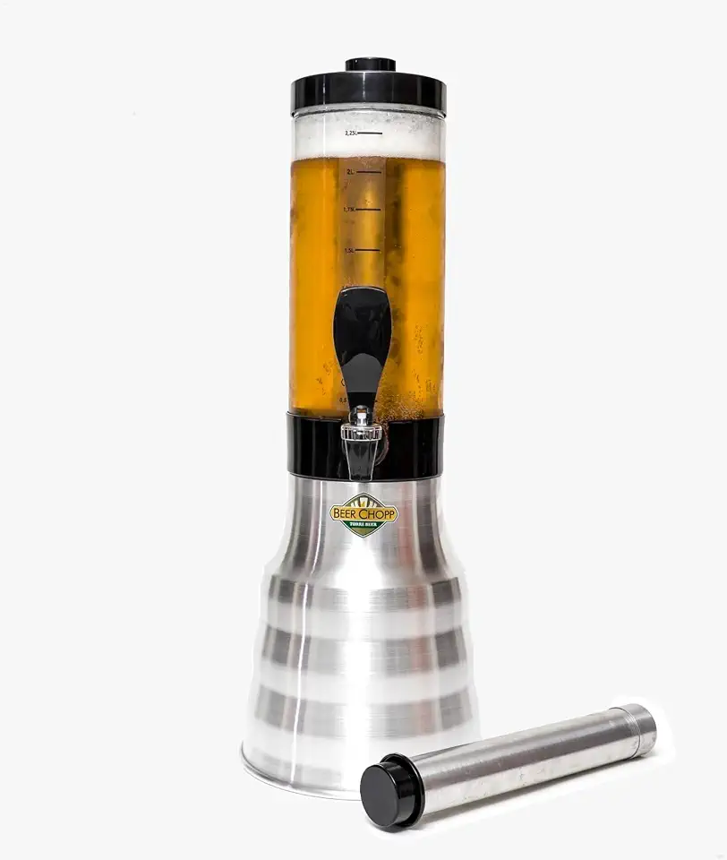 Torre Chopp 2 L Base Giratória Copo Removível 2 Refil Aluminio