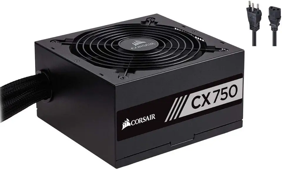 Fonte Corsair 750W 80 Plus Bronze Cx750 - Cp-9020123-Br, PRETO