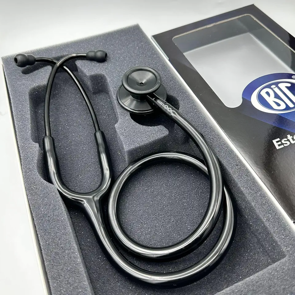 Estetoscópio Duplo Efficace Profissional BIC Adulto e Pediátrico Preto - Ideal enfermagem e estudantes