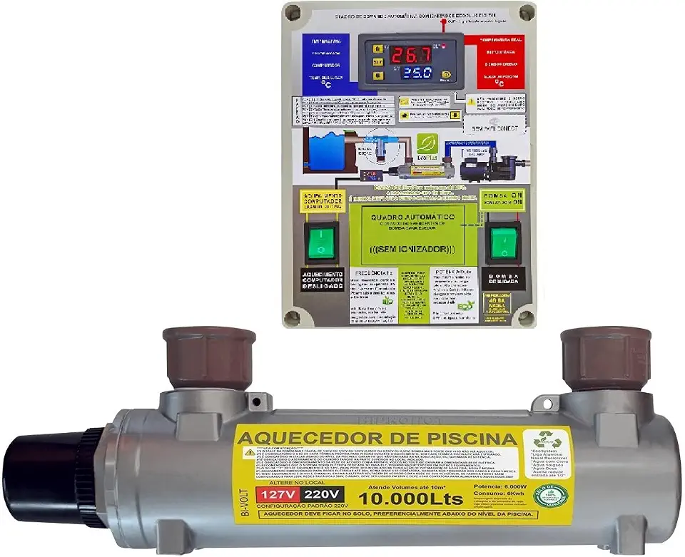 AQUECEDOR DE PISCINA ELETRICO PARA 10.000 LITROS (220, Volts)