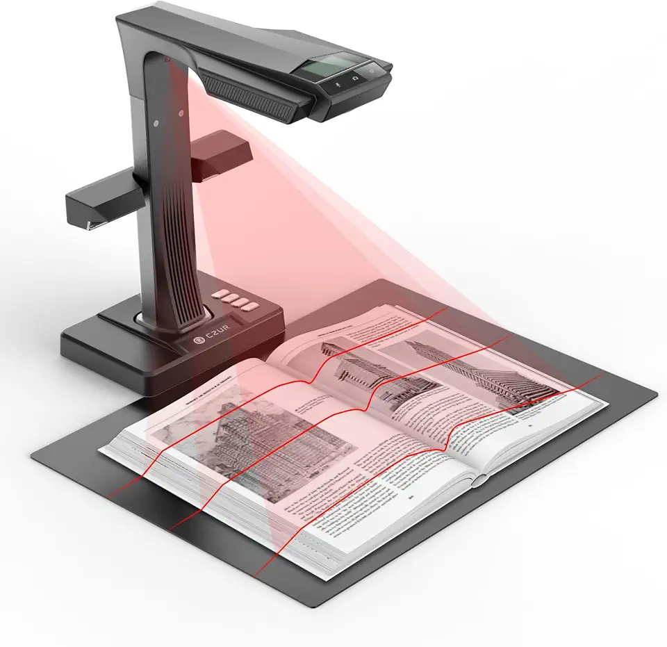 CZUR Scanner profissional de livros ET24 Pro, câmera de documentos de 24 MP, tecnologia de deskew e achatamento automático de 3ª geração, scanner de documentos A3, OCR, suporte HDMI, para Windows/MacOS/Linux