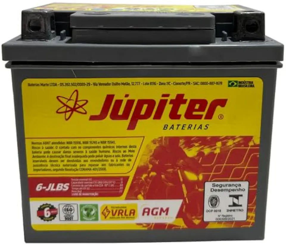 Bateria Moto 6lbs Gel Amg Titan Biz Bros Nxr Fan 6ah
