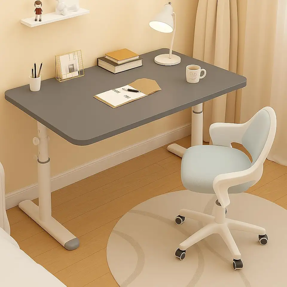 Mesa Elevatória Manual,Altura Ajustavel 63-90 cm,Mesa Escrivaninha Ajustavel Para Estudo, Lazer, Escritório 80x60cm