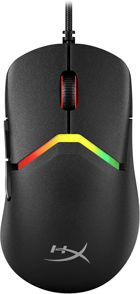 Mouse Gamer HyperX Pulsefire Saga - Design Modular, Switches Ópticos, Sensor de 8000 Hz, até 26000 DPI, 69g, Cabo HyperFlex 2, Preto (A2PB3AA)