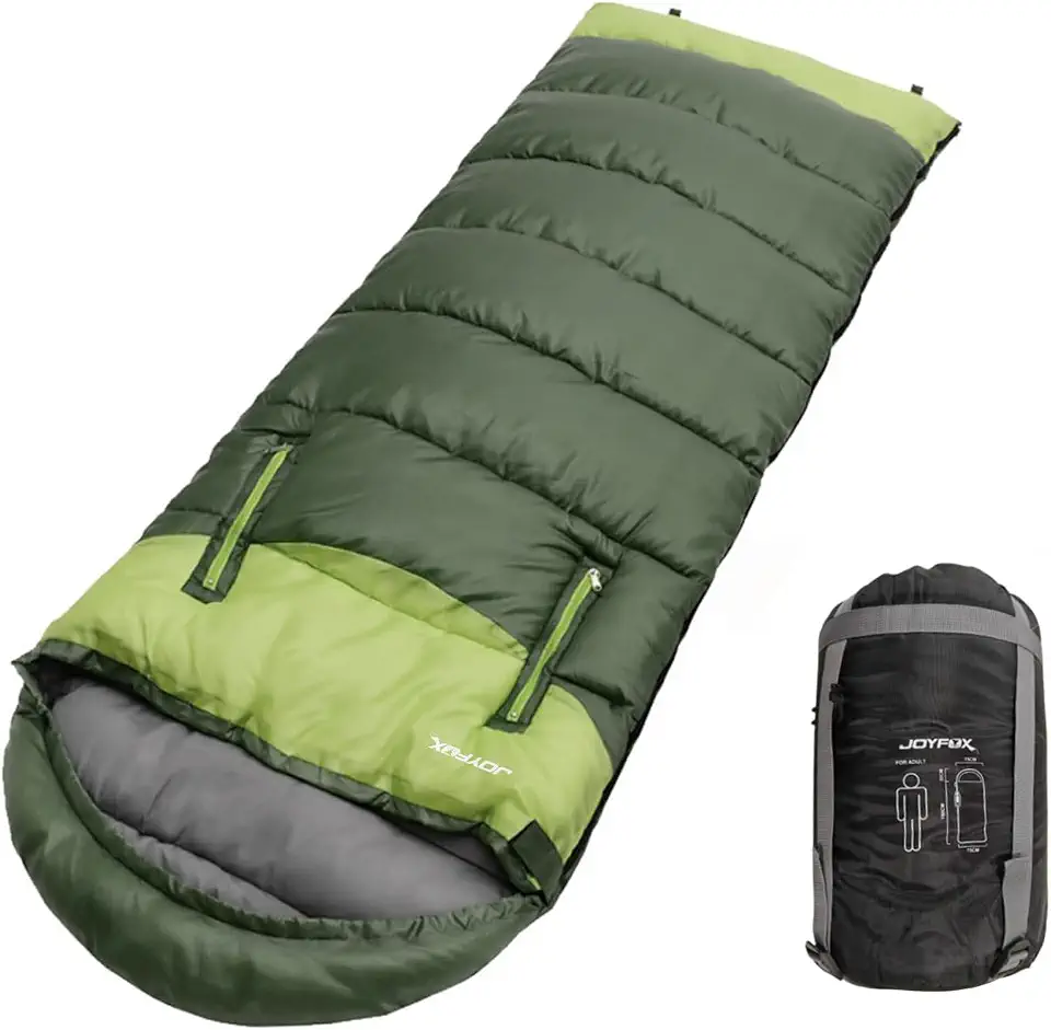 JOYFOX Saco de Dormir com Abertura para Braços, Impermeável e Térmico para Camping e Trilha, Adulto 210x75cm, Inclui Bolsa de Compressão