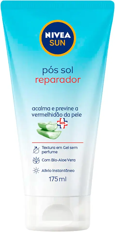NIVEA SUN Pós Sol Reparador 175ml, Acalma e Previne Vermelhidão, Alívio Imediato, Textura em Gel, Bio Aloe Vera, Cuidado Corporal Pós-Sol