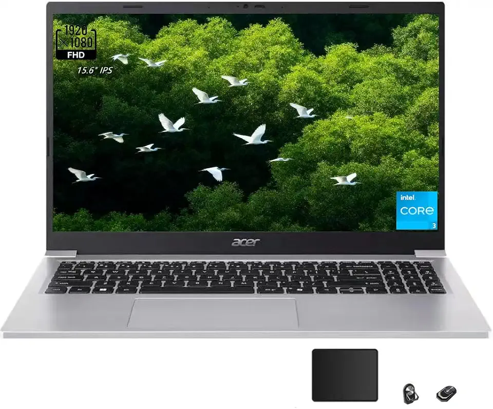 acer Laptop Aspire Lite 15, tela IPS FHD de 15,6 polegadas (1920 x 1080), Intel Série 3 1-N350, 8 núcleos, Intel Graphics, 8 GB integrados, SSD PCIe de 128 GB, Windows 11 Home no modo S, prata claro