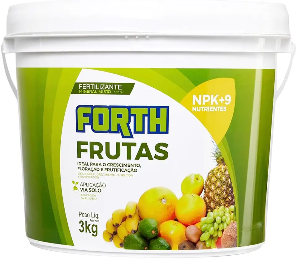 Forth Frutas, Fertilizante, Adubo para Plantas Frutíferas, Nutritivo, Micronutrientes, NPK, Balde, 3kg