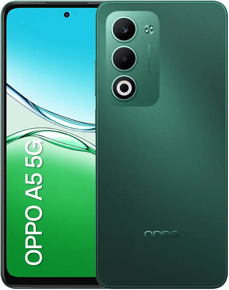 Smartphone OPPO A5 5G 256GB 8GB Ram IP65 50MP AI Câmera Bateria 6000mAh NFC Verde