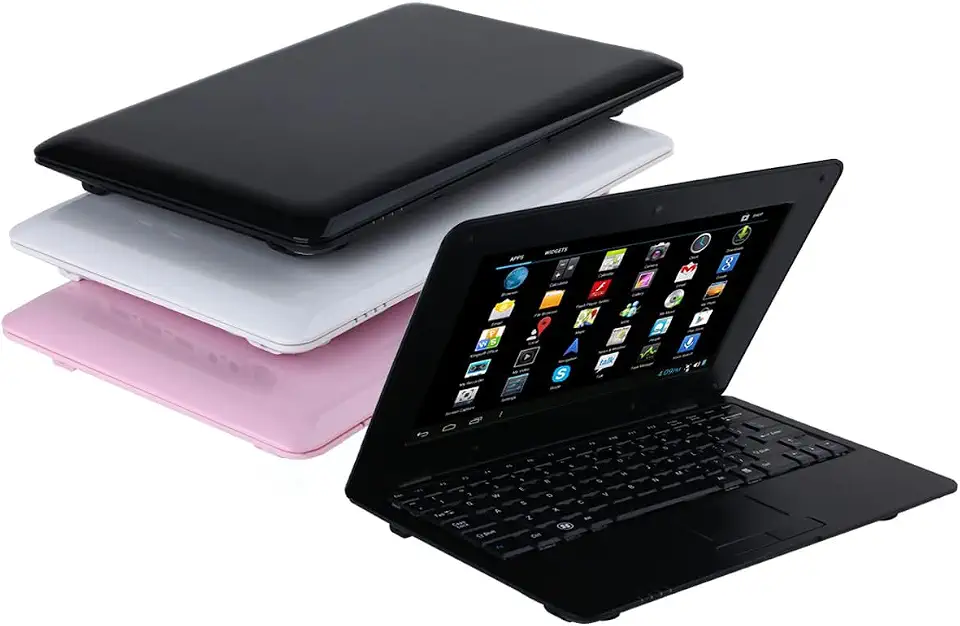 Versão 2025 portátil de 10,1 polegadas, 8 GB, laptop, PC, Quad Core, Android 6.0, mini netbook, notebook fino e leve, YouTube Player Flash (preto)