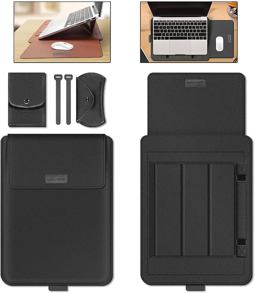 Capa Ergonômica para Notebook, 13-15,6 Polegadas, Mousepad Embutido e Elevação de Altura (Preto, 13-14 Pol)