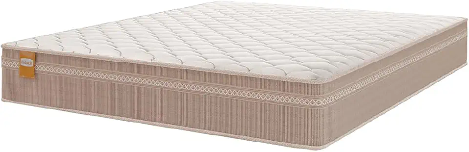 Colchão Casal Queen Molas Qatar 158x198x22cm Inducol - Suporta Até 200 Kg Por Pessoa (Bege/Branco)