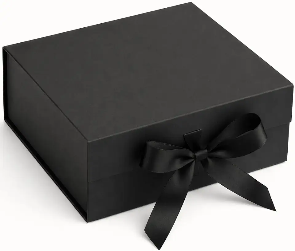 Caixa de Presente Premium Rígida Magnética 20x18x8cm com Laço de Cetim Embalagem Luxo Reutilizável para Presentes, Kits, Joias e Datas Especiais - SHACK