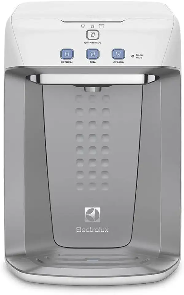 Electrolux Purificador de Água Gelada Fria e Natural Elétrico Compacto Eletronico placa Alerta troca de Filtro refil 12 meses ou 3000l Painel Touch Bivolt Branco PA21G
