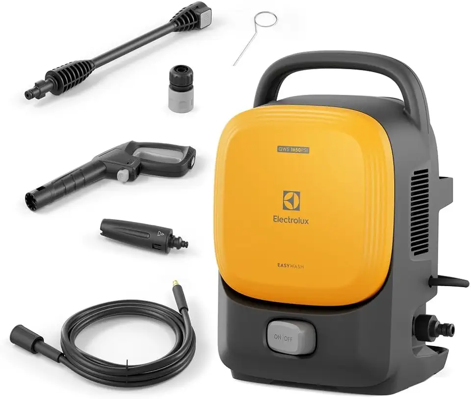 Electrolux Lavadora de Alta Pressão 1650PSI 1400W de Potência com Engate Rápido EasyWash Lava Jato Lava Car QWS1650 127v Amarela
