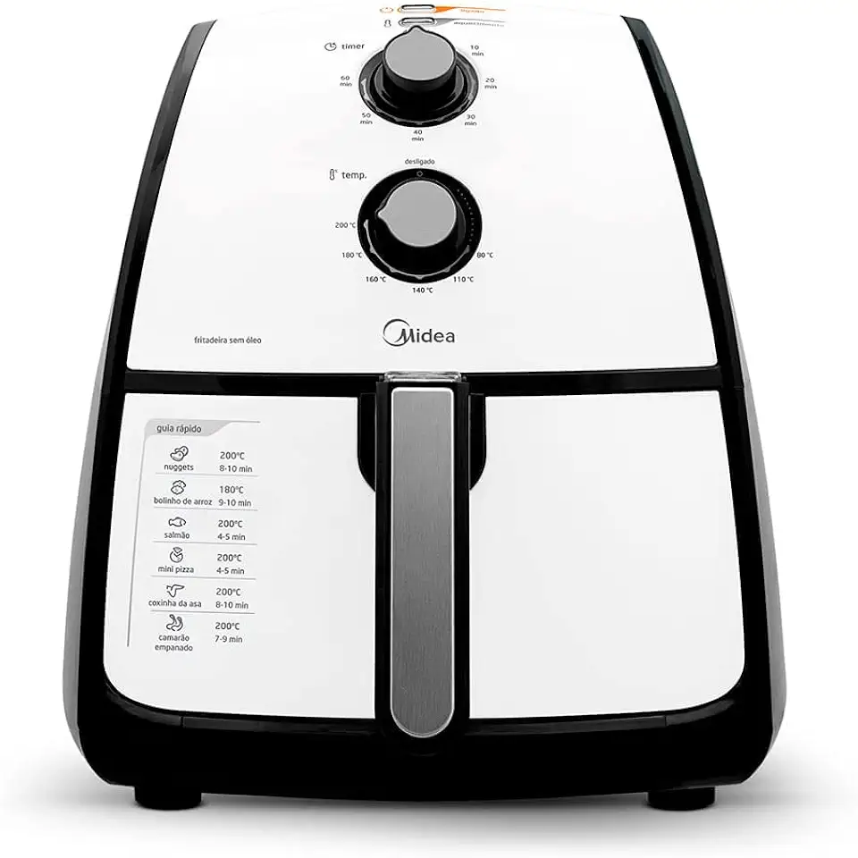 Midea - Fritadeira Airfryer Sem Óleo,4L,220V,Preto e Branco