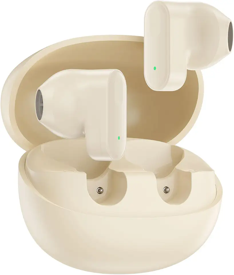 INAVA Fone de Ouvido Bluetooth 6.0 com 50h de Bateria: Driver 12mm com Bass Intenso, Projetado para Dormir de Lado e Conforto em Ouvidos Pequenos, Ideal para Sono e Academia (Branco)