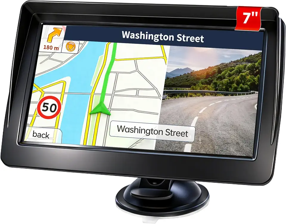 Navegador GPS para picape de carro, caminhão, RV, mapa off-line 2026 com atualizações gratuitas, tela sensível ao toque HD de 7 polegadas, navegação Satallete, orientação por voz, alertas de