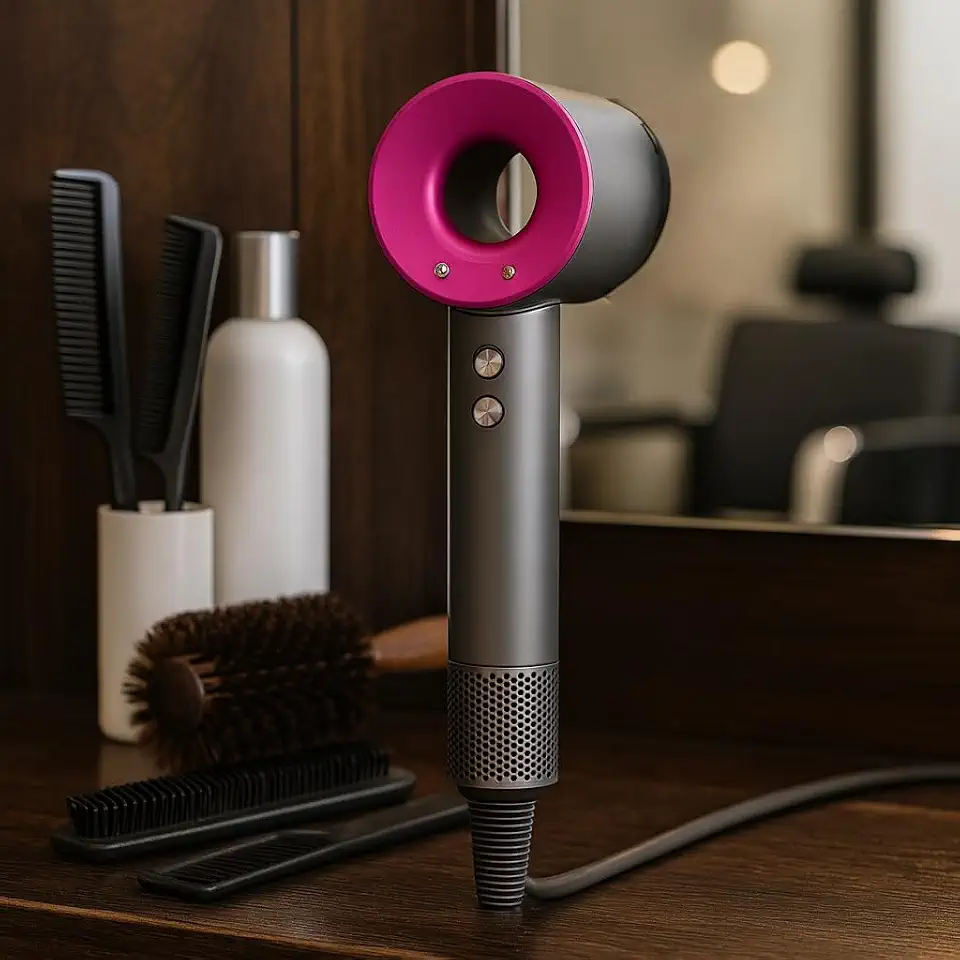 Secador De Cabelo Premium Profissional 110V, Motor 120000 RPM, Íons Negativos, Bocal Magnético, Display LED, Leve E Silencioso, 1600W, Marca VARENZIA