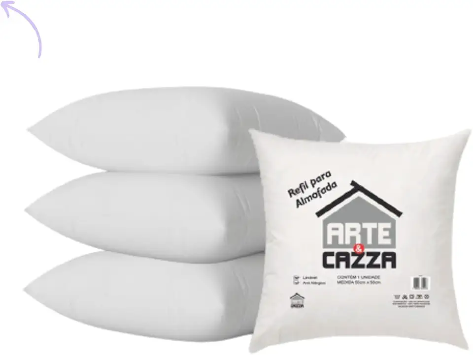 Kit 4 Refil Enchimento Almofada 50x50cm Fibra Siliconda Importada Macia Alta