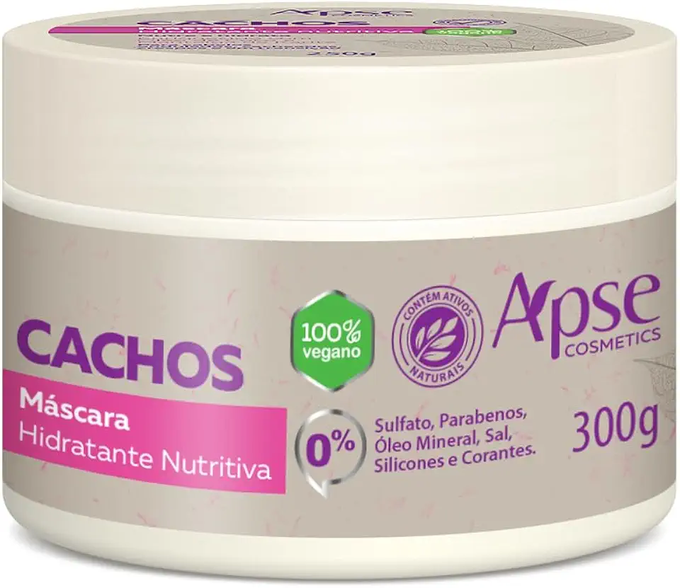 Máscara Hidratante Nutritiva Cachos 300G, Apse Cosmetics