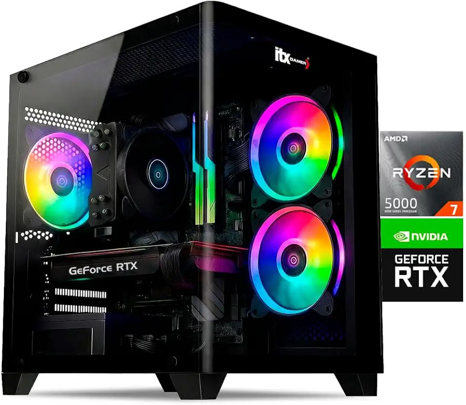 PC Gamer ITX Arena, Ryzen 7 5700, NVidia GeForce RTX 5060 8GB, Ram 16GB, SSD NVMe 1TB, B550, Gabinete Gamer (16GB | SSD 1TB)