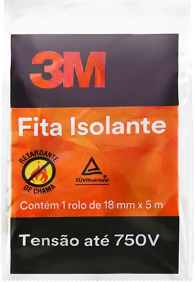 3M, Fita Isolante, 750V, 18mm x 5m, Preta