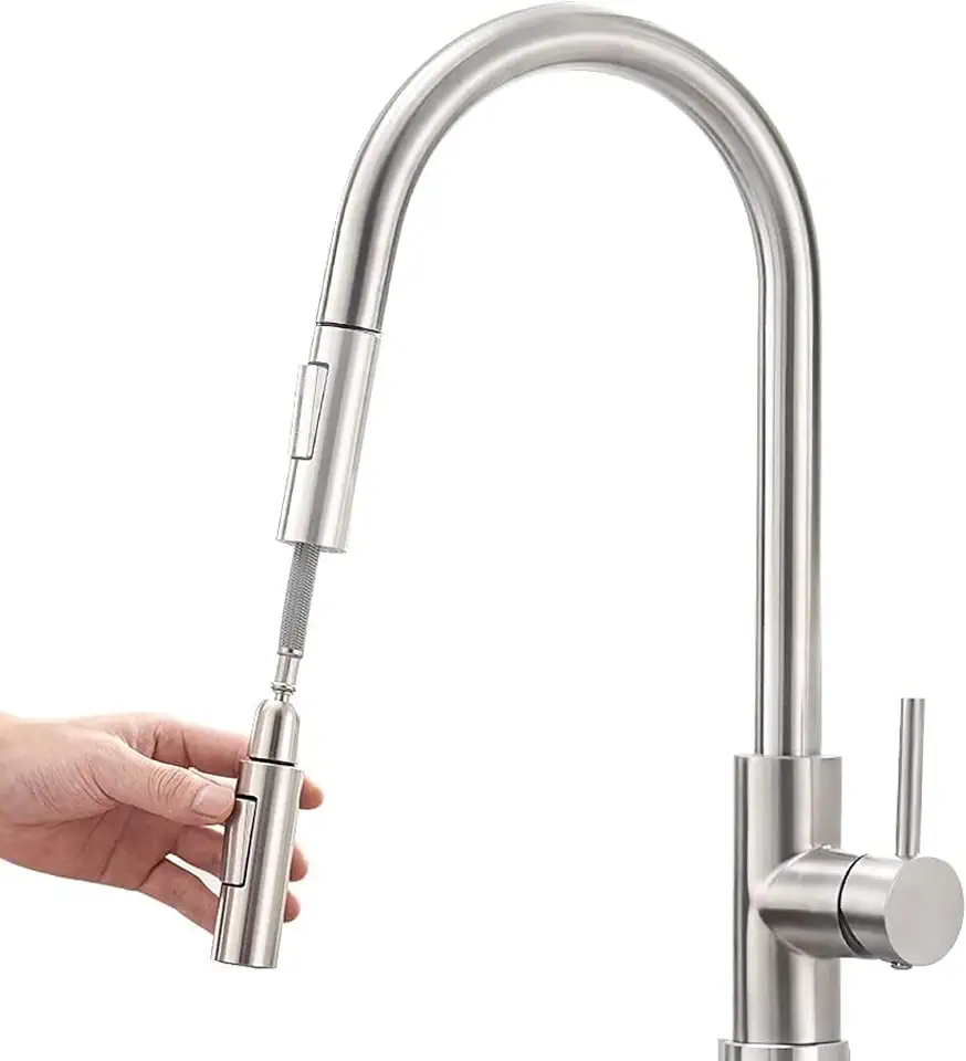 YESOP Torneira Cozinha Gourmet Misturador Inox 304 Escovado/Preto/Cromada (Escovado-B)