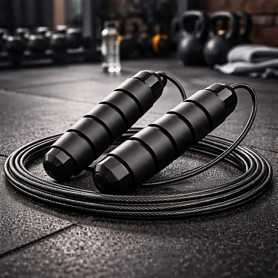 Corda de Pular Profissional Ajustável em Aço com Rolamentos de Esferas, Cabo Anti-Emaranhado, Alças Ergonômicas com Espuma, Ideal para Fitness, Treino em Casa, Cardio e Emagrecimento para Adultos e Crianças