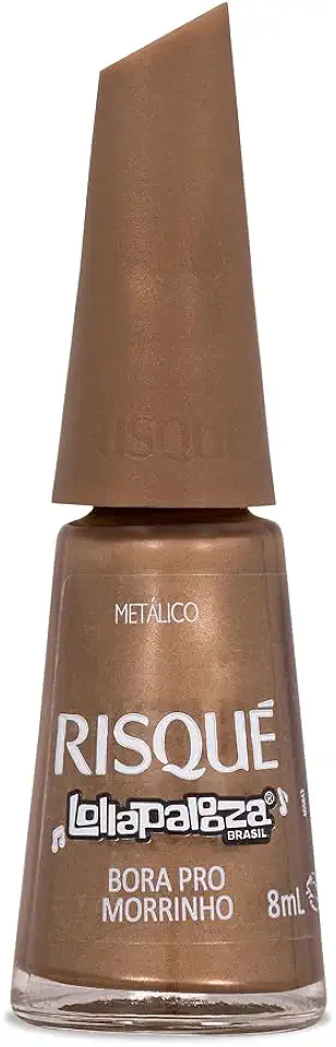Esmalte Dourado Metálico Risqué & Lollapalooza Brasil Bora Pro Morrinho 8ml