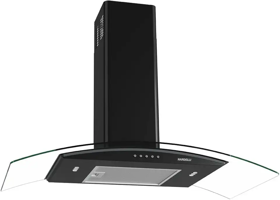 Coifa Nardelli de Parede Clean Vidro Curvo Black 90cm 220V