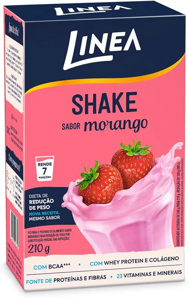 Linea Shake em Pó Sabor Morango 210g