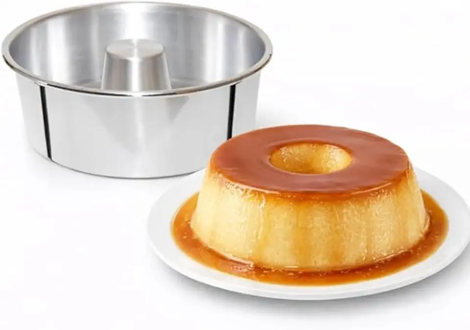 Forma para Pudim Nº18 em Alumínio com Cone Central, Assadeira Redonda para Pudim, Bolo e Flan, Distribuição Uniforme de Calor, Ideal para Forno e Airfryer, Resistente, Fácil de Desenformar facil!