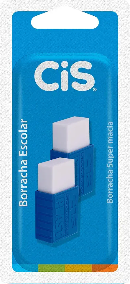 CiS Borracha Escolar Plast - Branca - Blister com 2 unidades