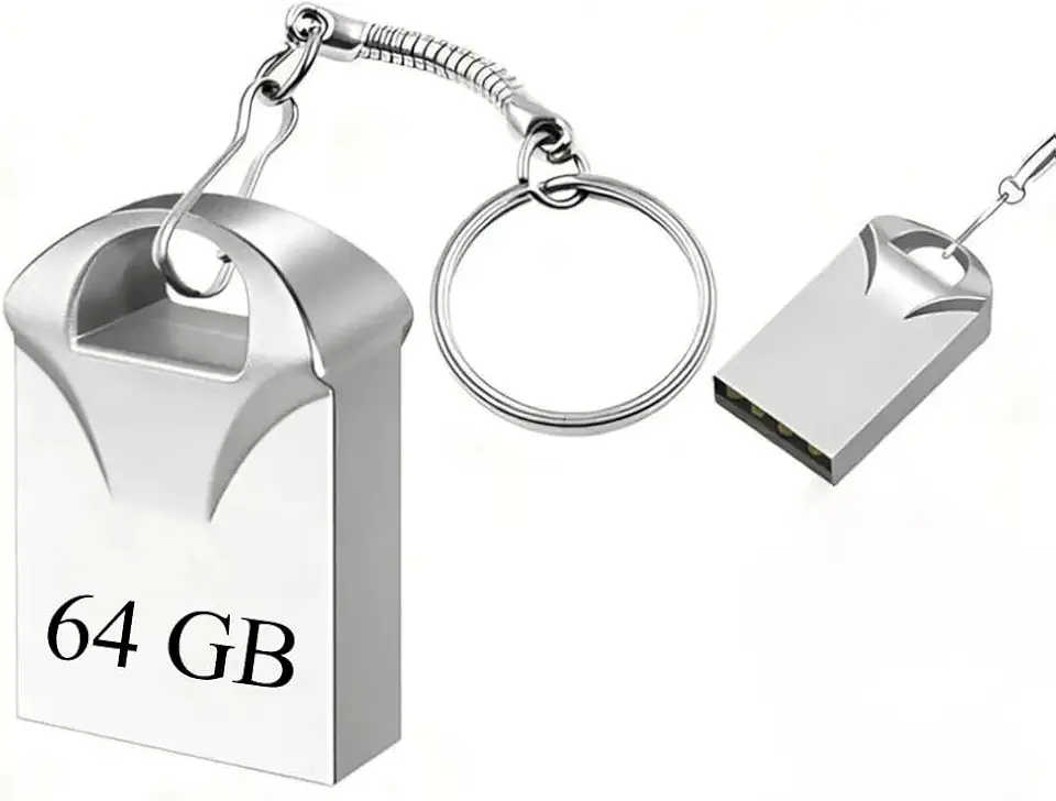 Pen Drive Chaveiro Metálico USB 2.0 – 4GB, 8GB, 16GB, 32GB ou 64GB Portátil (64, GB)
