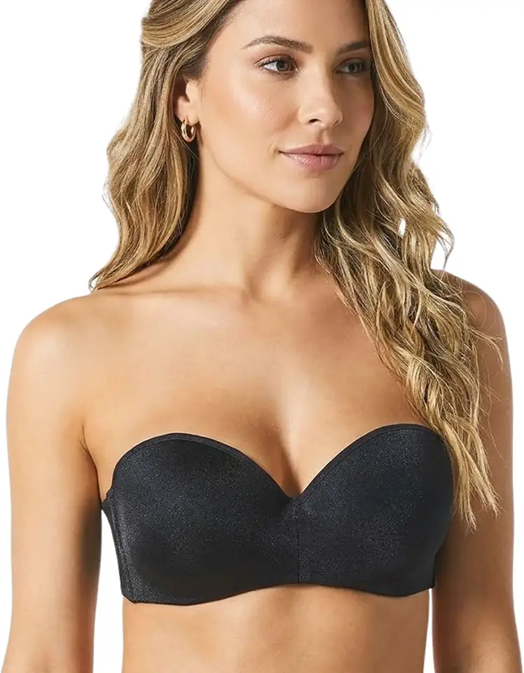 Sutiã Bustiê Tomara que Caia DeMillus Bojo e Aro, Sustentação Reforçada, Microfibra Confortável, Barbatanas Laterais, Costas Duplas Ajustáveis, Lingerie Sem Alça Vertigem Feminina