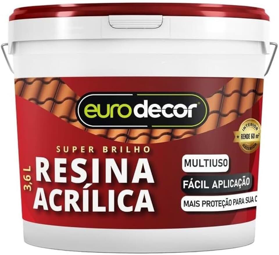 Resina Acrílica Incolor 1L Base Água Incolor Euro decor Premium