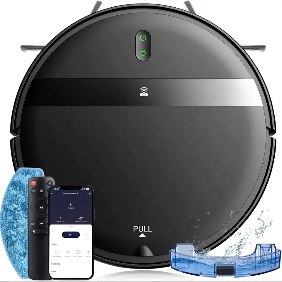 Robô Inteligente Aspirador de Pó Automático Limpeza Doméstico Sensores Anti- queda com Controle