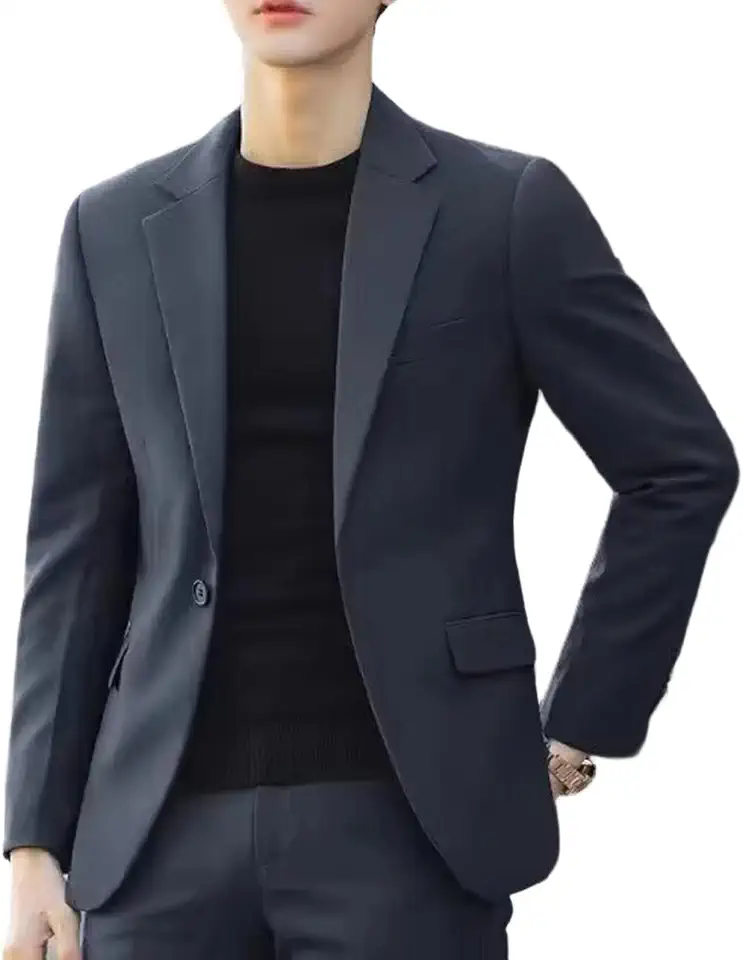 Blazer Casual Masculino Corte Regular Leve Casaco de Fato de Um Botão para Escritório e Negócios