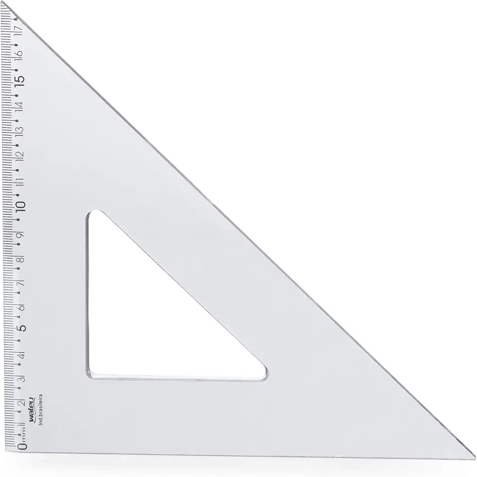 Esquadro Isósceles 45° de 26cm, Waleu, New Line