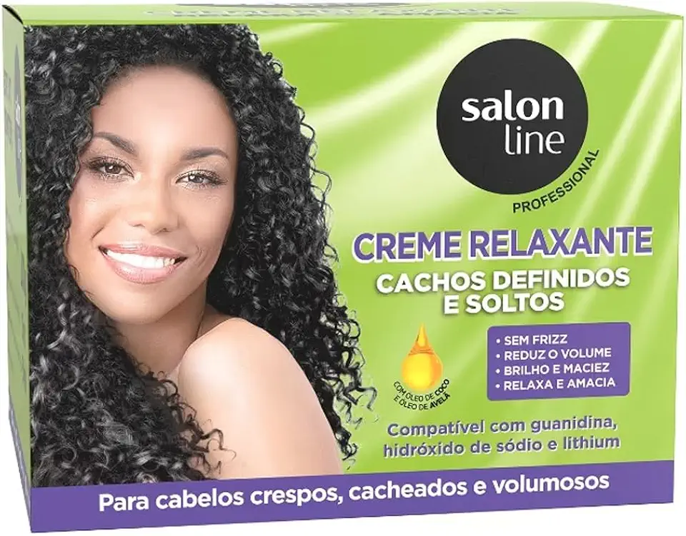 Salon Line, Creme Relaxante, Cachos Definidos e Soltos - Cabelos Cacheados e Crespos, 200 g