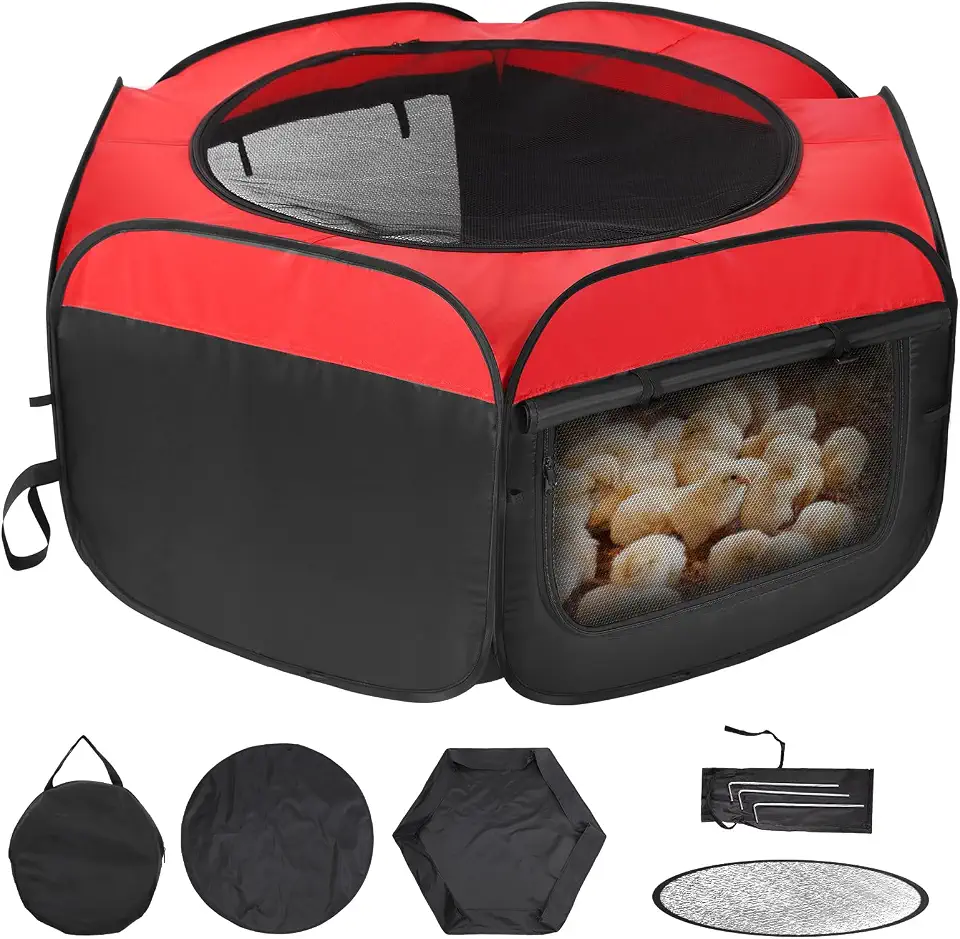 Caixa de chocadeira para pintinhos – Kit de chocadeira de frango com design de portas duplas, capa superior, tapete impermeável, bolsa de armazenamento | Kit de iniciante para pintinhos de interior