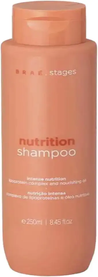 Braé Shampoo Nutrição Stages 250ml - Limpa Sem Ressecar, Brilho e Maciez Profissional - Hair Care Products