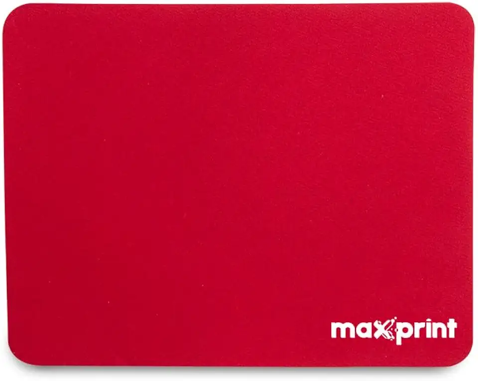 Maxprint Base para Mouse Mini – Vermelha – Revestimento em Tecido – Base Antiderrapante – Ideal para Escritório e Notebook