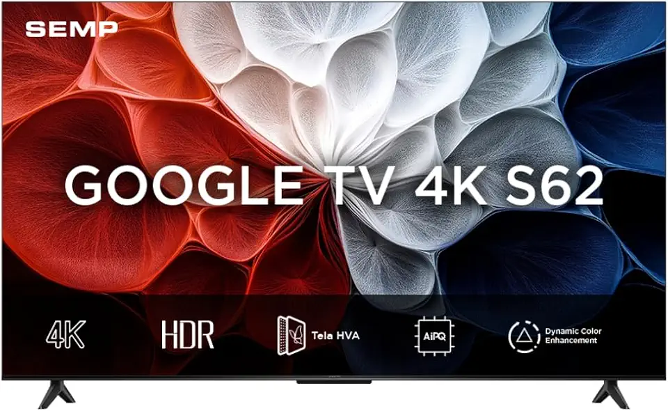 SEMP Smart TV 65" 65S62 4K UHD Google TV com Google Assistente, HDMI 2.1, HDR10+, Wi-Fi Dual Band