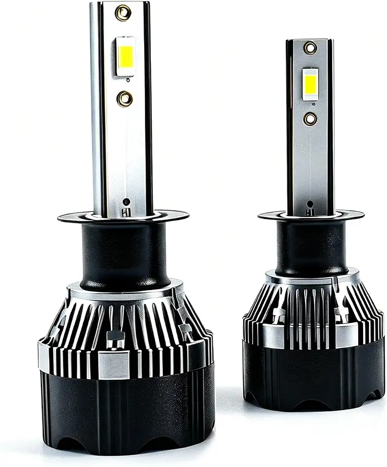 Par Lâmpada Super LED H1 Kit Ultra LED 9600LM 6500K 65W 12-24V CSP 3570 Branco Frio para Farol Automotivo, Kit Canceleira CANbus Sem Erro Plug & Play