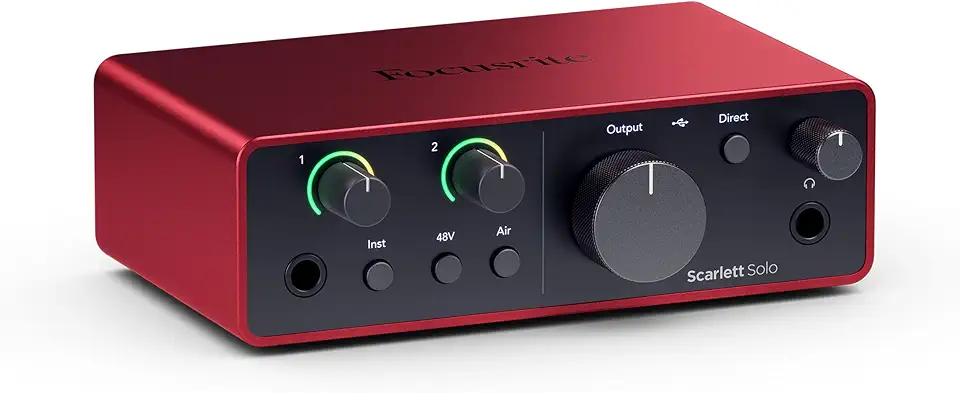 Interface de Áudio Focusrite Scarlett Solo 4th Gen - Placa de Áudio 4 Geração