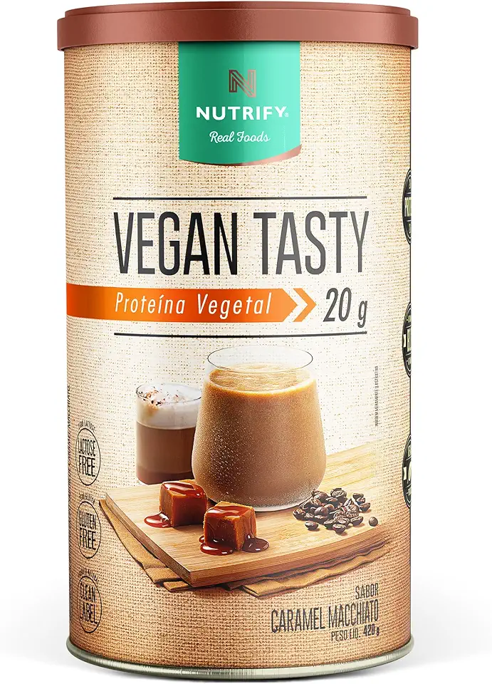 Nutrify Vegan Tasty Caramel Macchiato 420G - Proteína Vegana - Sustentabilidade e Nutrição - Sabor Caramel Macchiato