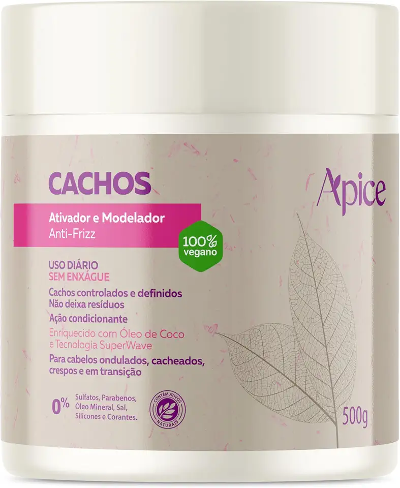 Ápice Ativador e Modelador de Cachos | Hidratação, Definição e Controle de Frizz para Cabelos Cacheados e Crespos | 500g